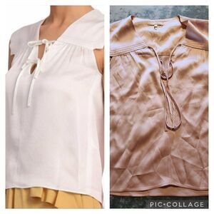Maje light pink double tie blouse sz 2